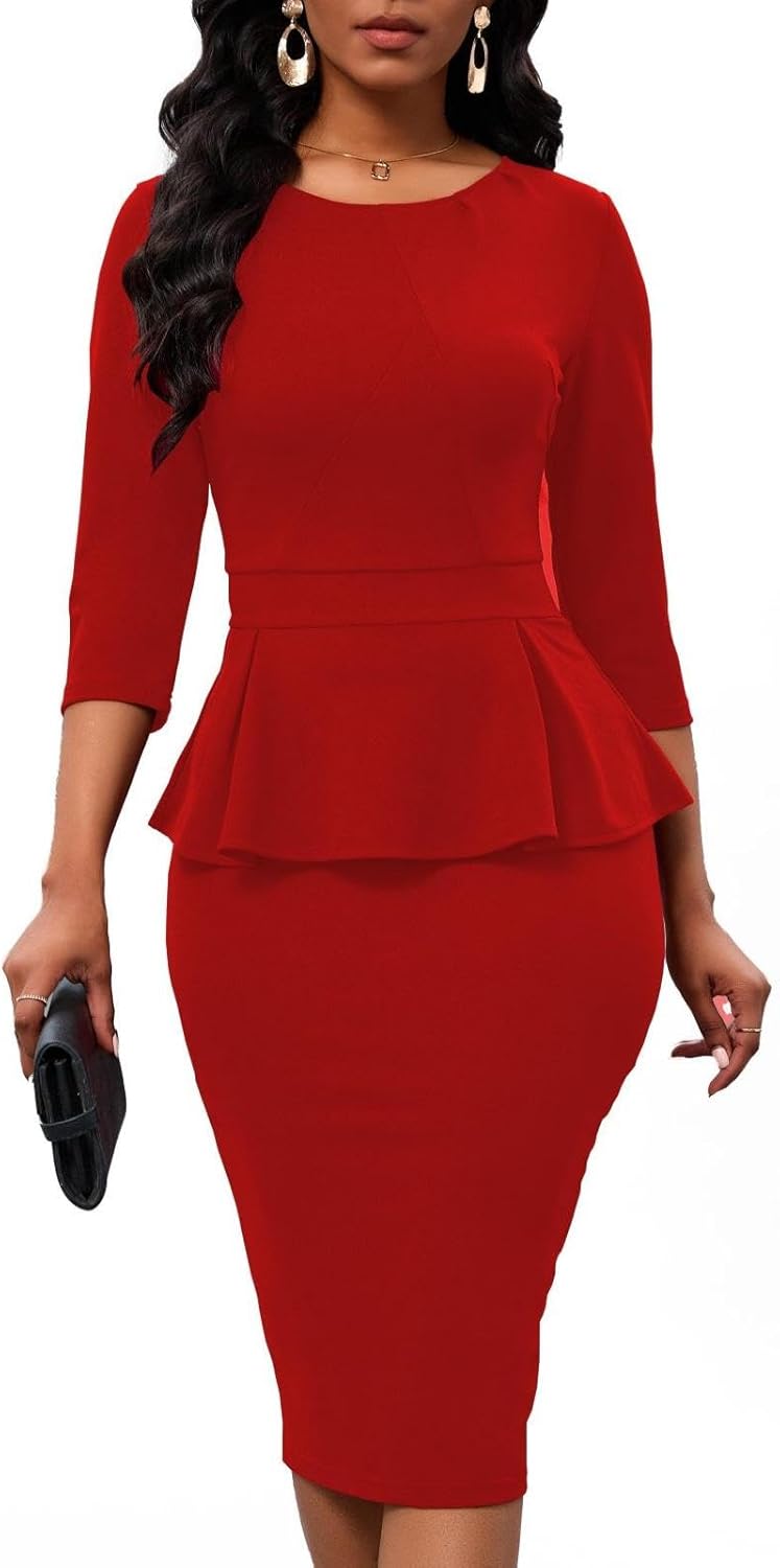 Women's Bodycon Pencil Dress for Office and Church Wear