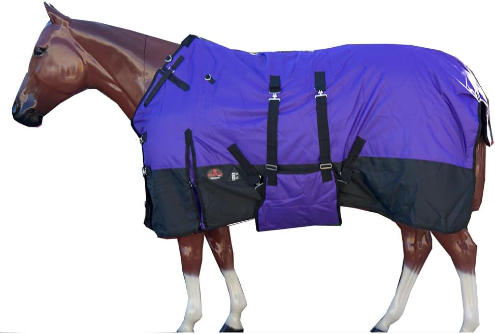 HILASON 1200D Winter Waterproof Poly Horse Turnout Blanket 66 in