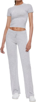 Women's 2 Piece Lounge Set Straight Leg Pants - Soft Modal Comfort