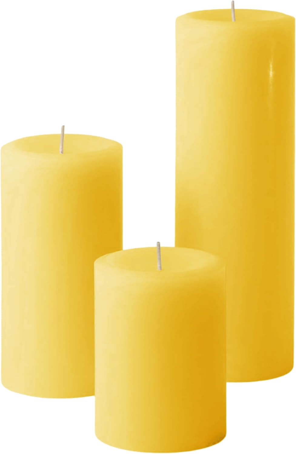 Mister Candle Unscented Dripless Pillar Candles Set of 3