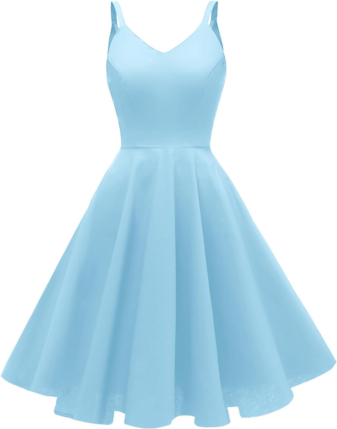 GOOBGS Women's 1950s Retro Vintage Spaghetti Strap Dress