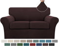 Turquoize 3 Piece Sofa Covers for 2 Cushion Loveseat - Thick Jacquard