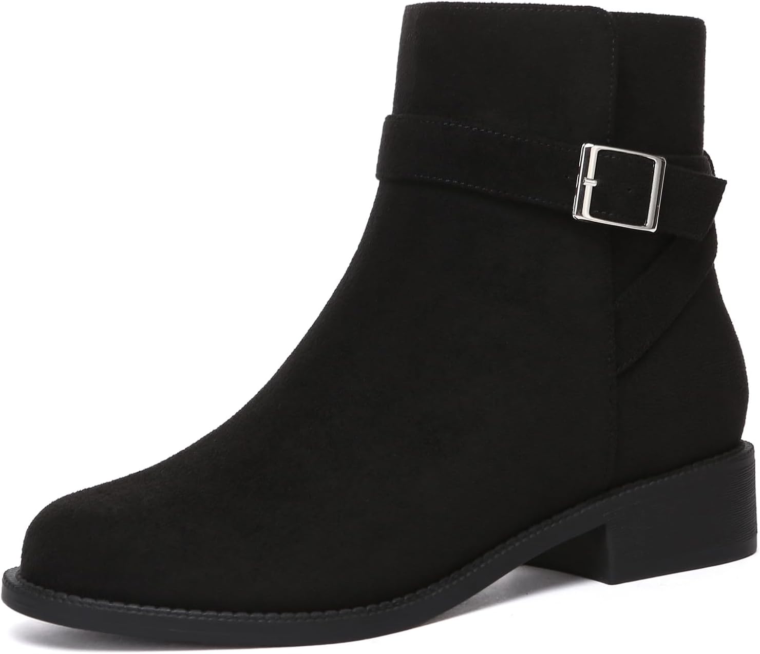 Athlefit Women's Ankle Boots: Stylish Chunky Low Heel Booties