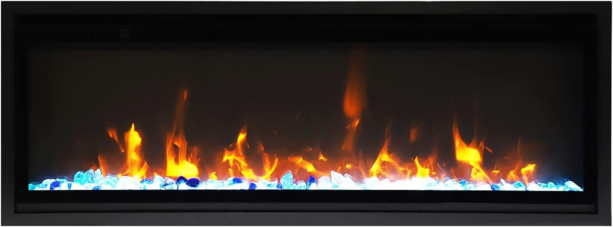 Amantii 65 Extra Slim Electric Fireplace - Stylish Black Steel