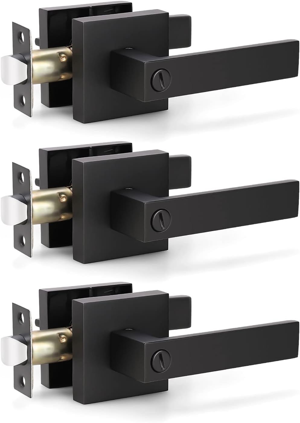 KNOBWELL Privacy Door Handles - Matte Black Interior Knobs