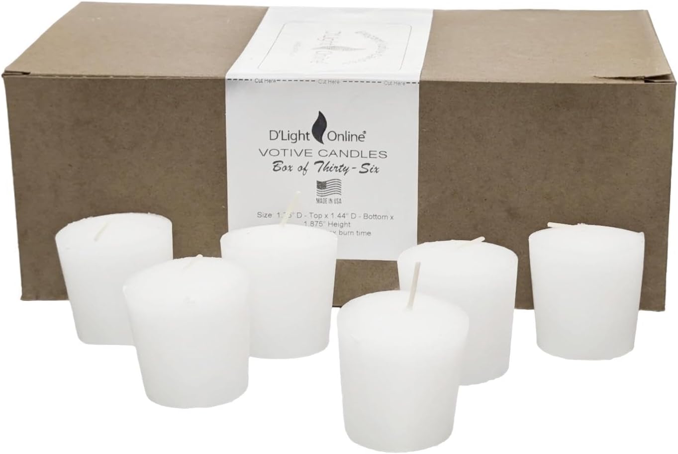 15 Hour Tapered Votives Unscented Premium for Weddings and More