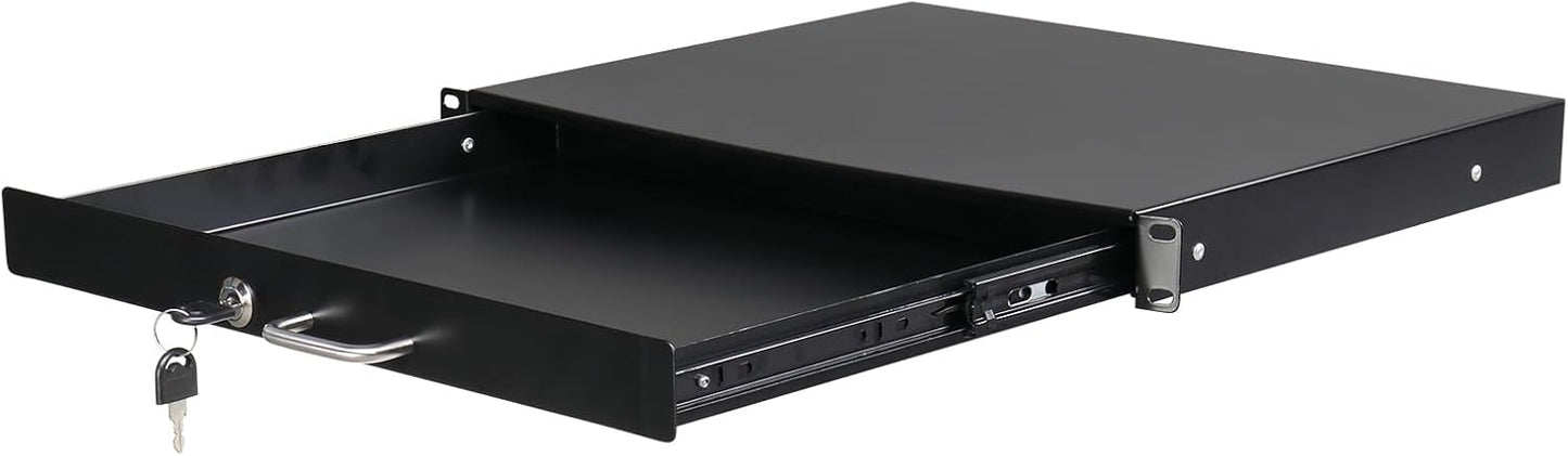 Ktaxon 1U Rack Drawer DJ Locking Drawer for Secure Storage