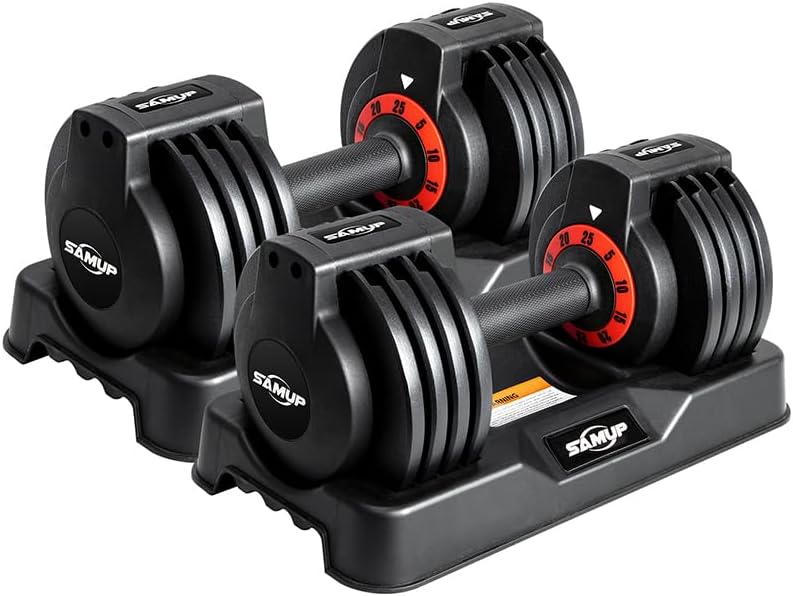Adjustable Dumbbells Set for Men and Women - 25/55 lbs Weights