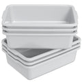6 Packs 24 L Plastic Bus Tubs for Commercial Use in Gray