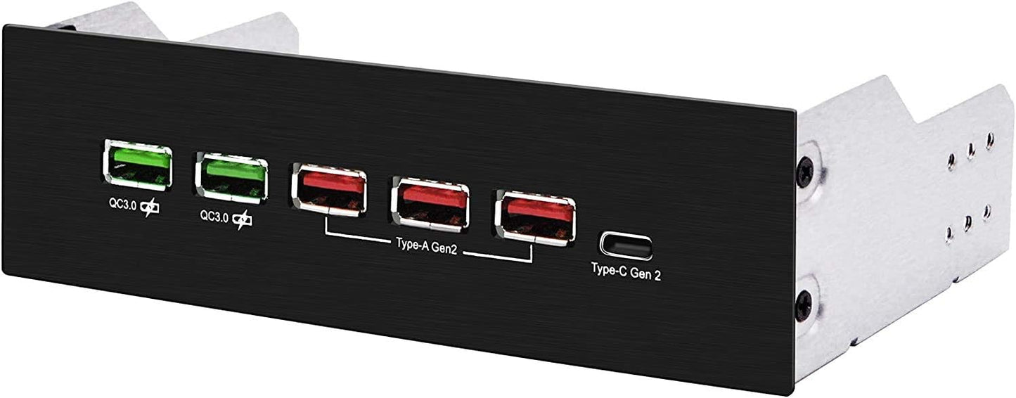 EZDIY-FAB 5.25in USB 3.1 Hub with QC 3.0 Quick Charging Ports