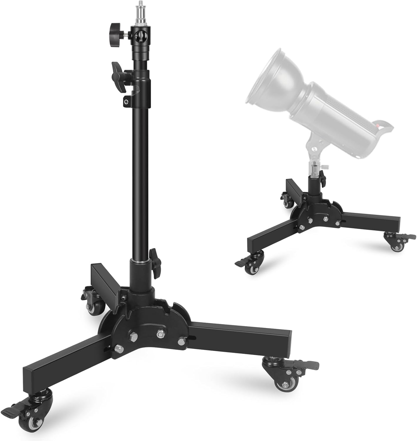 Short Floor Light Stand with Casters for Photography Needs