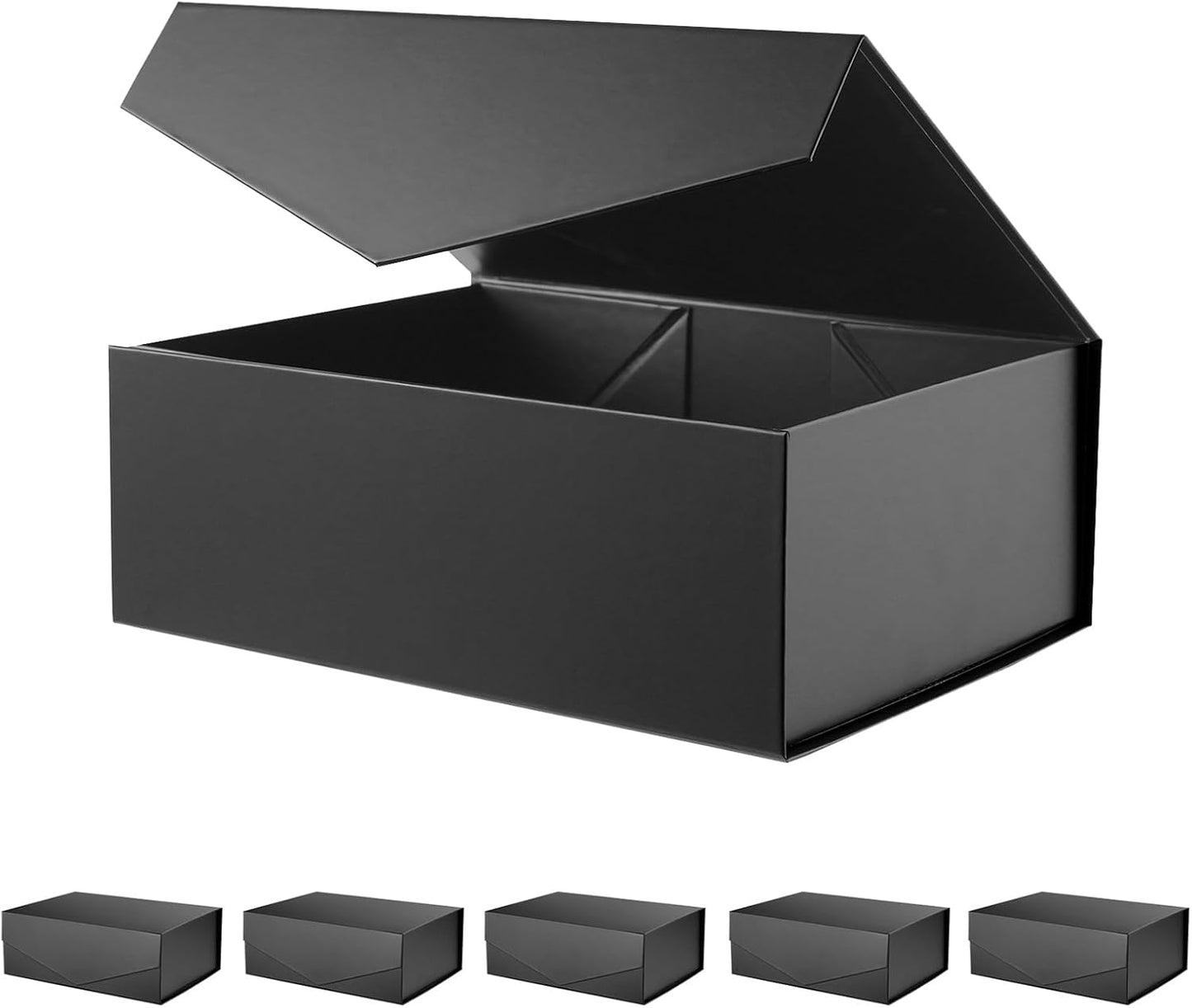 Elegant Matte Black Gift Boxes with Magnetic Closure for All Occasions
