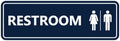 All Gender Restroom Sign Medium 5 Pack - Durable Navy Blue