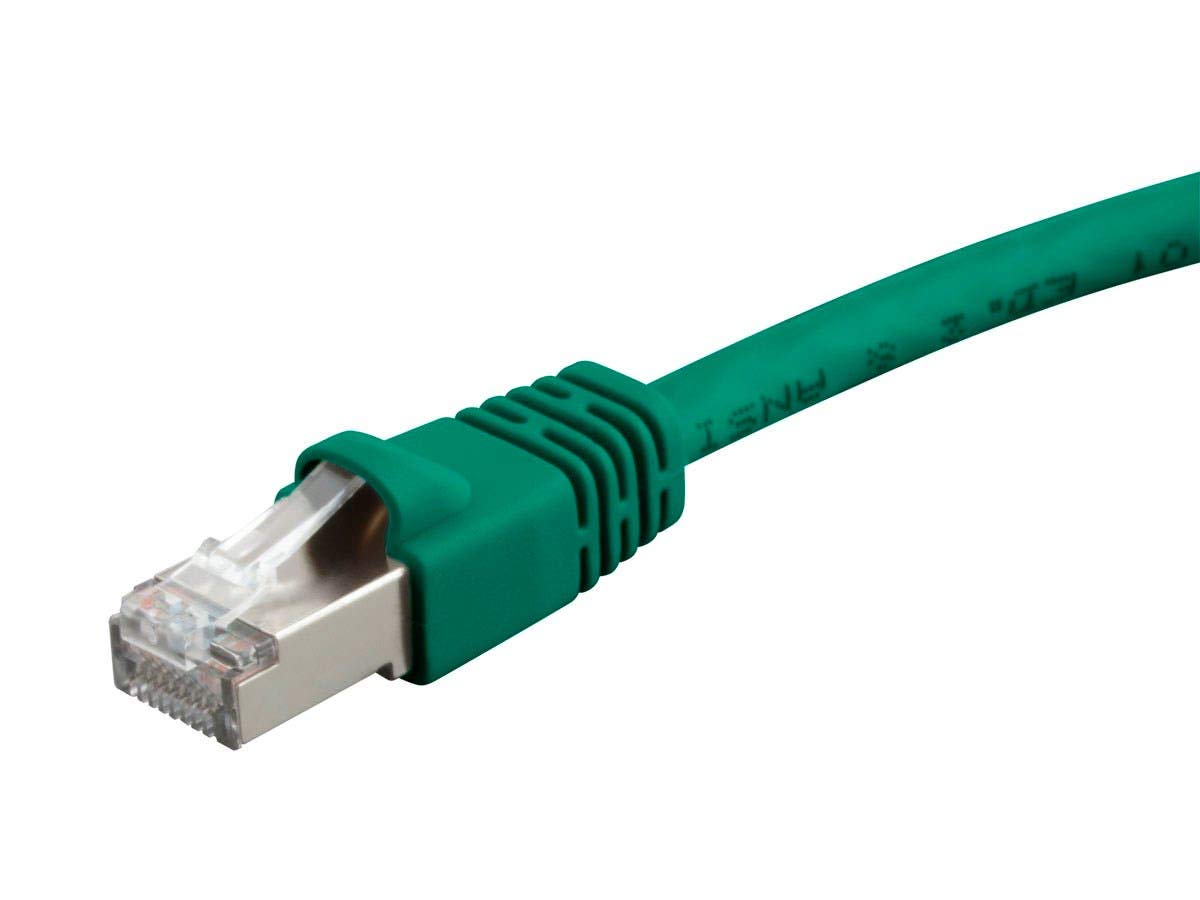 Monoprice Cat6A 50ft Green Patch Cable for High-Speed Networking