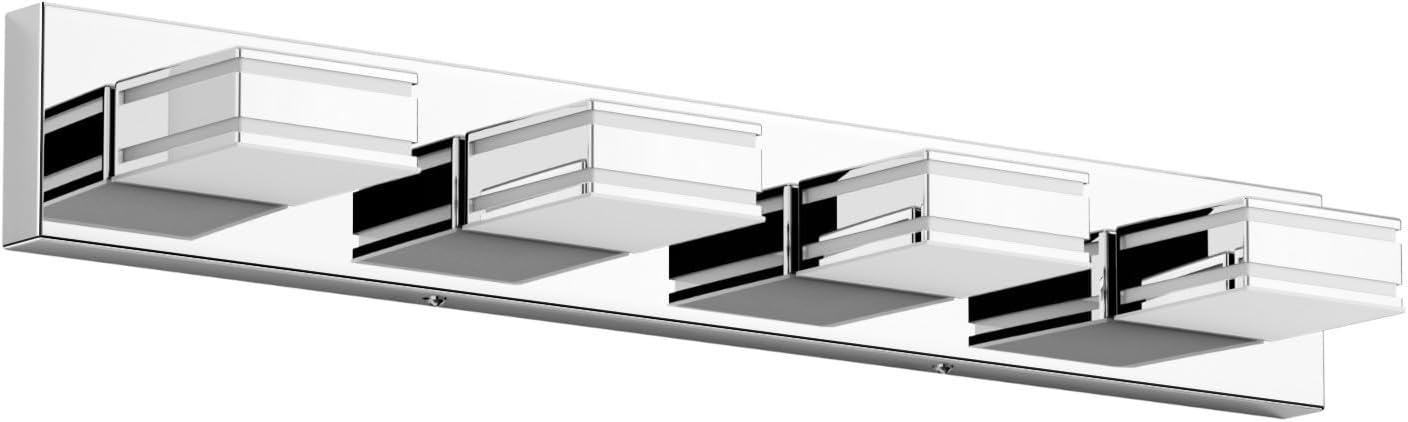 Modern Chrome Vanity Light for Bathroom - 30in LED Fixture