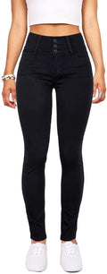 Women's High Waisted Ripped Skinny Stretch Jeans - Flattering Fit be