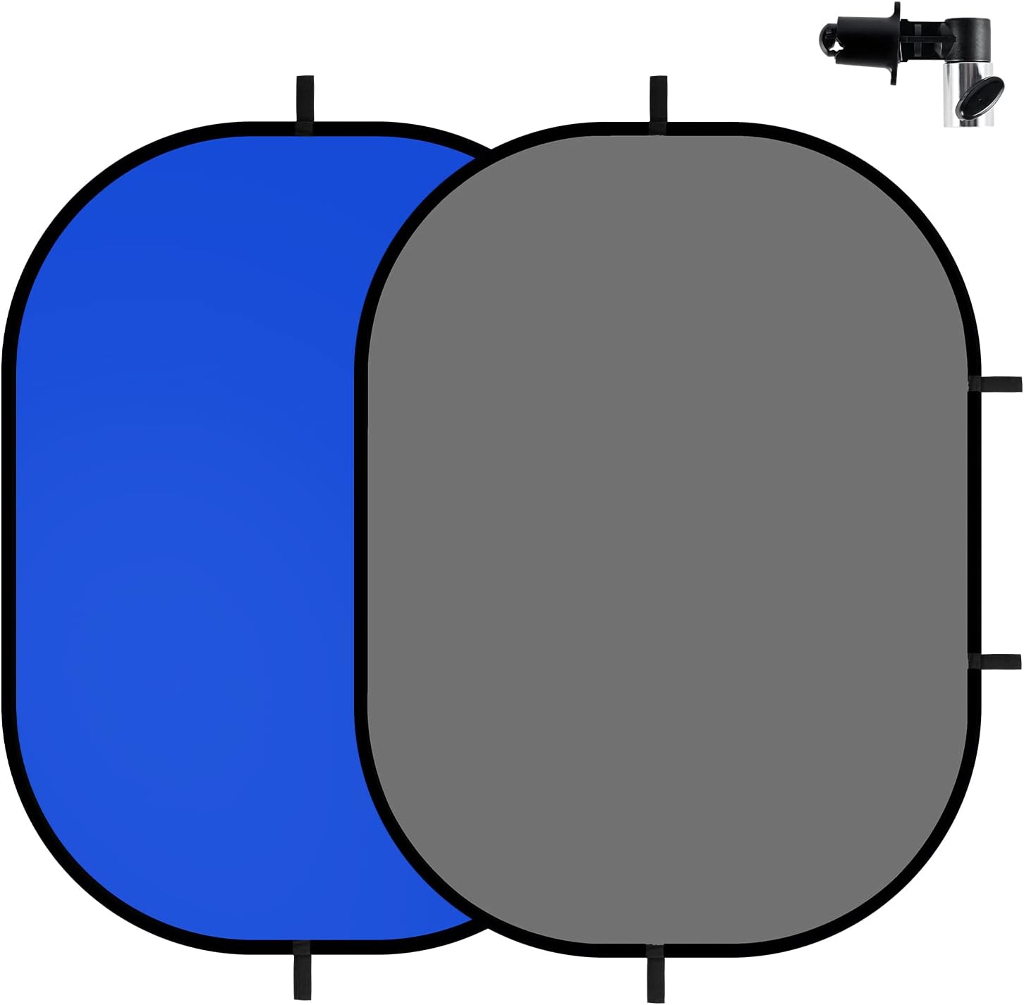 5x6.6ft Blue Grey Backdrop for Photography - 2-in-1 Design