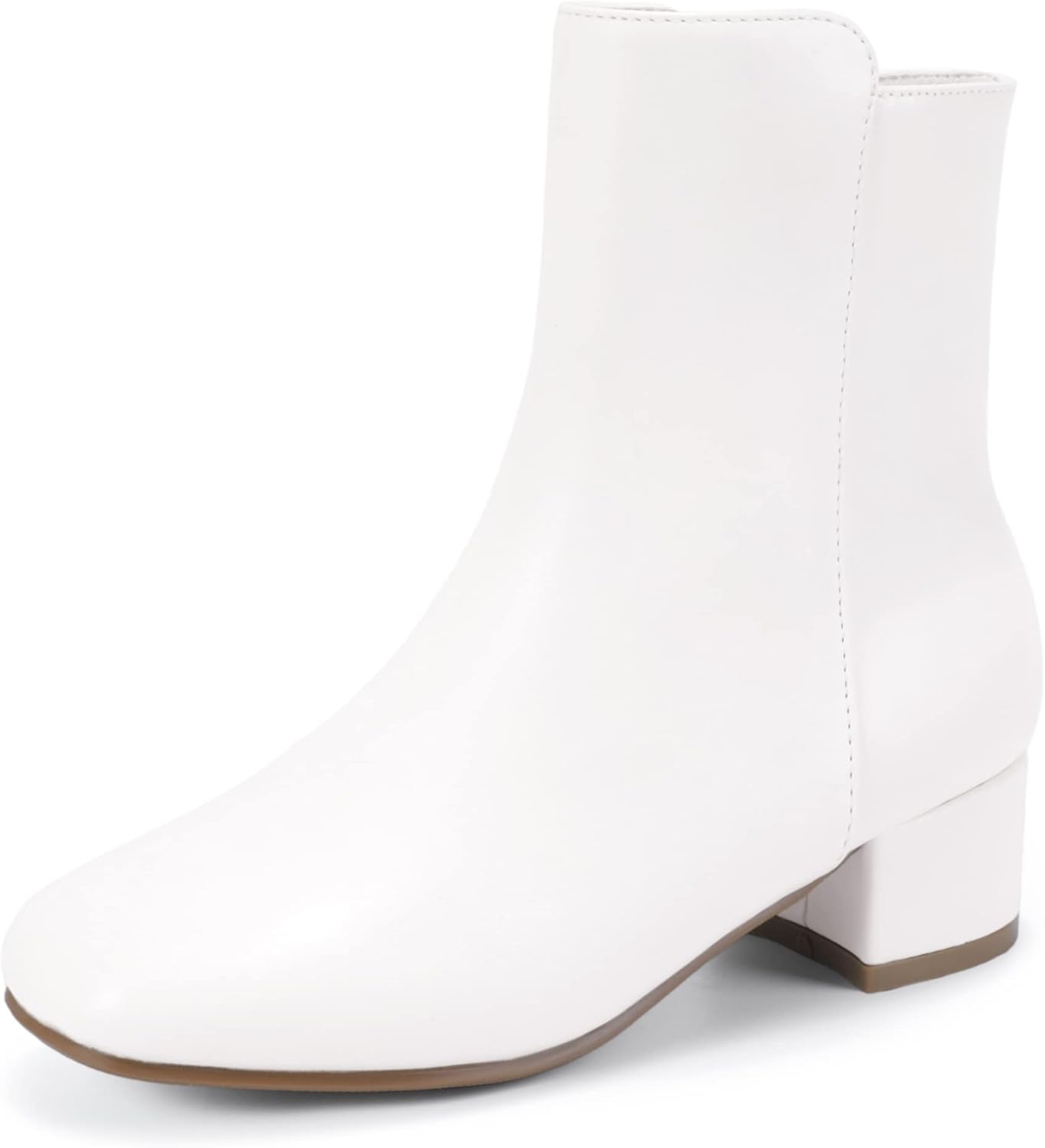 PANDANINJIA Girls Boots Fashion Square-Toe Dress Boots Low Heel