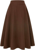 Womens Plaid Wool Skirt A-Line Maxi in Green and Red - Warm Tartan