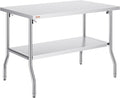 Commercial Worktable Workstation 48x30 in Folding Prep Table - Heavy
