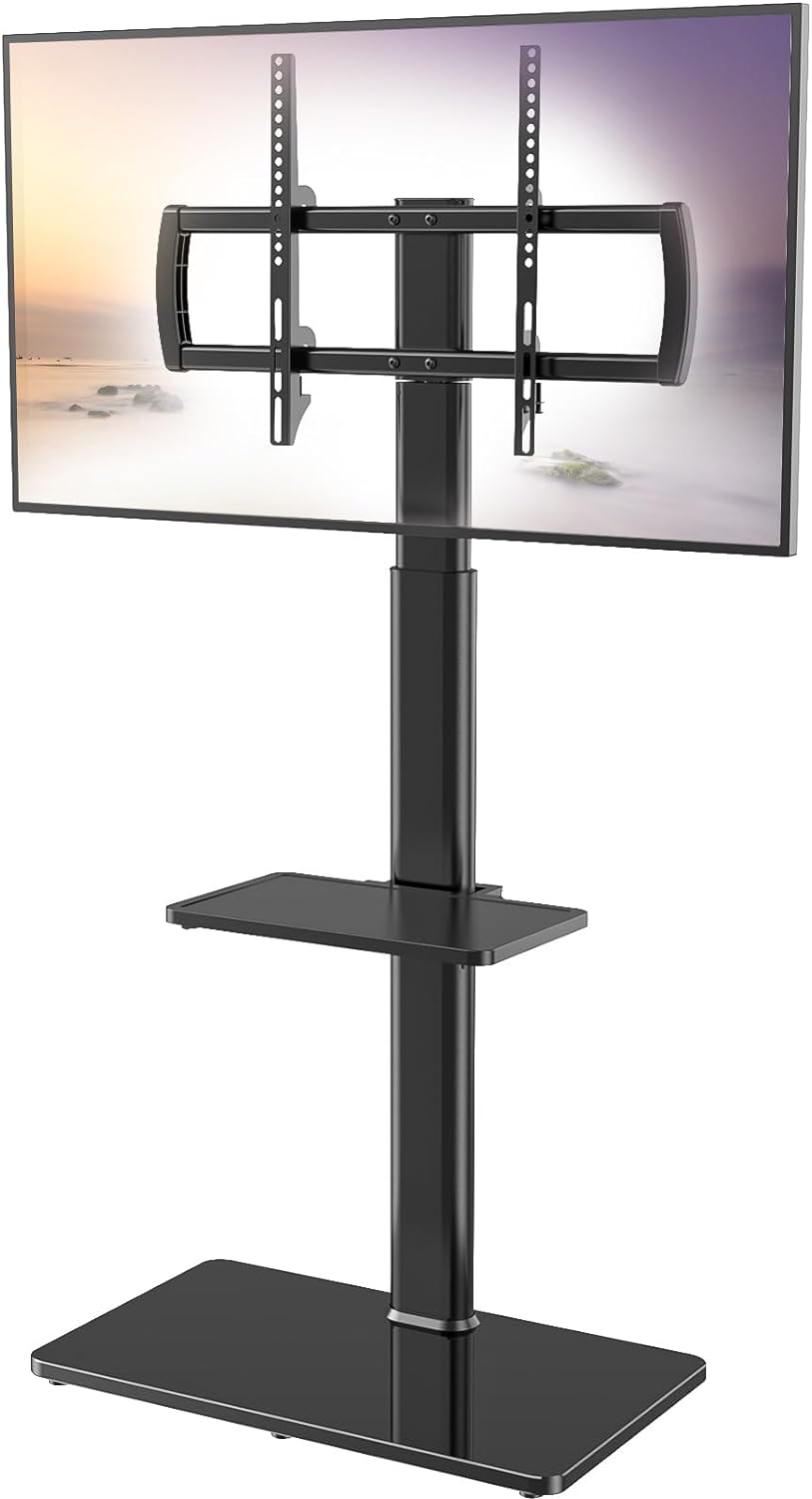 Swivel TV Stand Space Saver | Height Adjustable | Hemudu