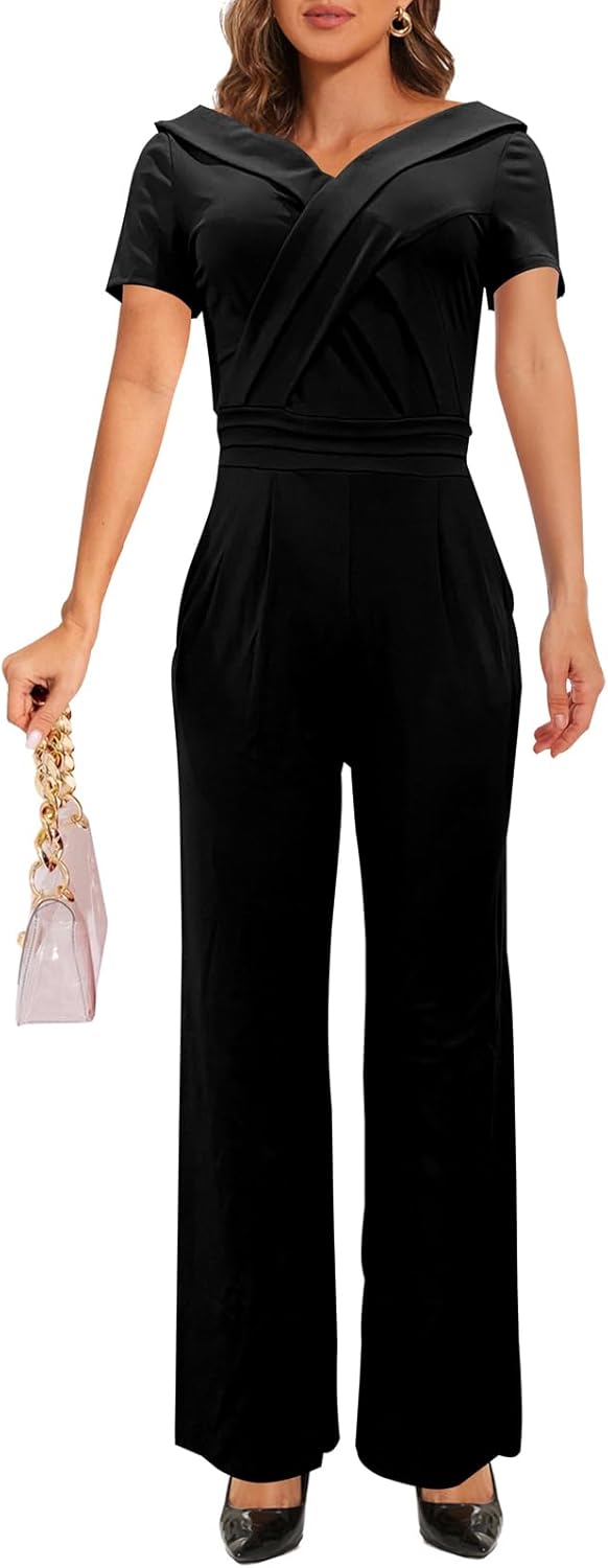 Women's Casual Long Sleeve Round Neck Jumpsuits for Parties