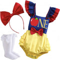 Blue Red Yellow Princess Baby Birthday Romper - First Birthday Outfit