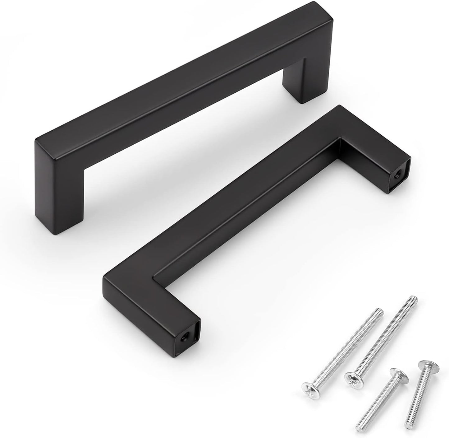 Modern Square Black Cabinet Pulls for Kitchen and Bathroom Use