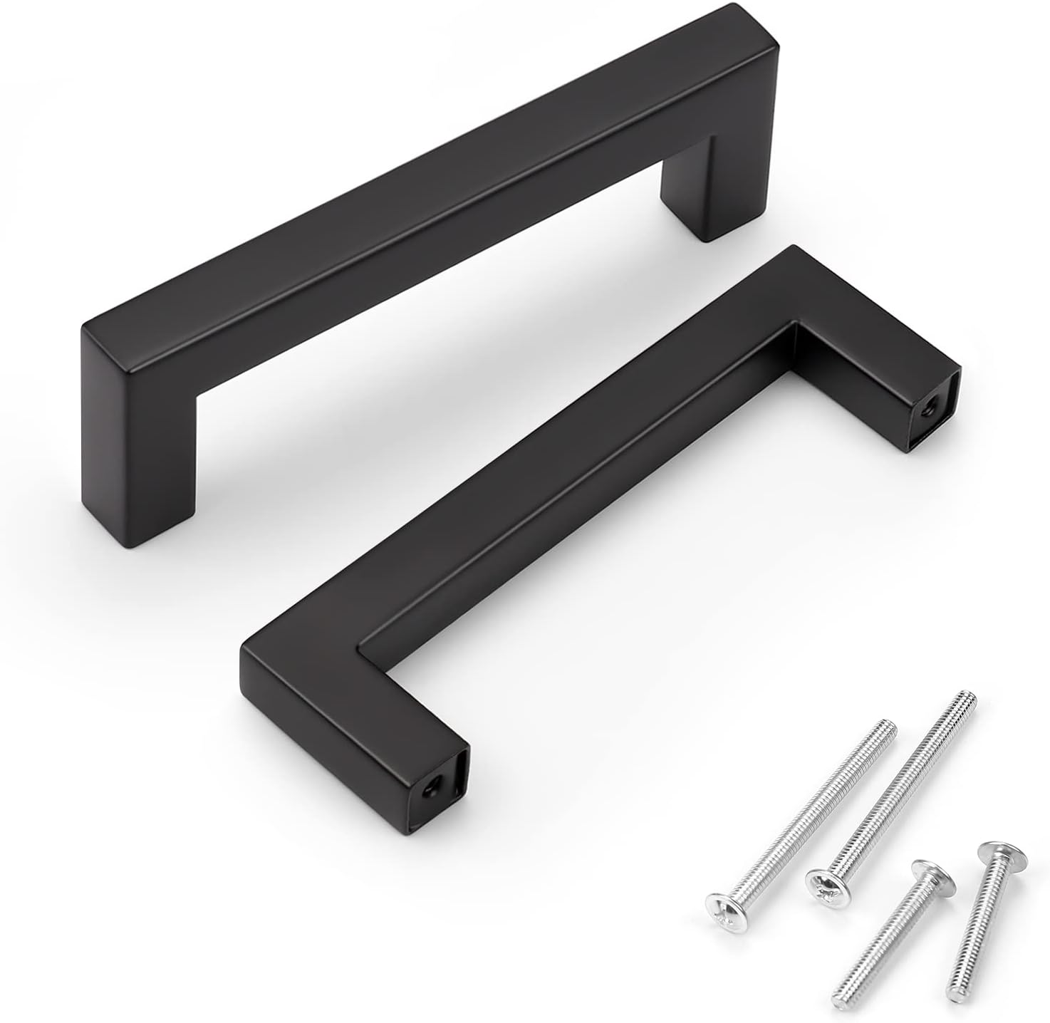 Modern Square Black Cabinet Pulls for Kitchen and Bathroom Use