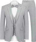 Men's 3-Piece Slim Fit Suit Single Button Blazer Vest Pants Set bow