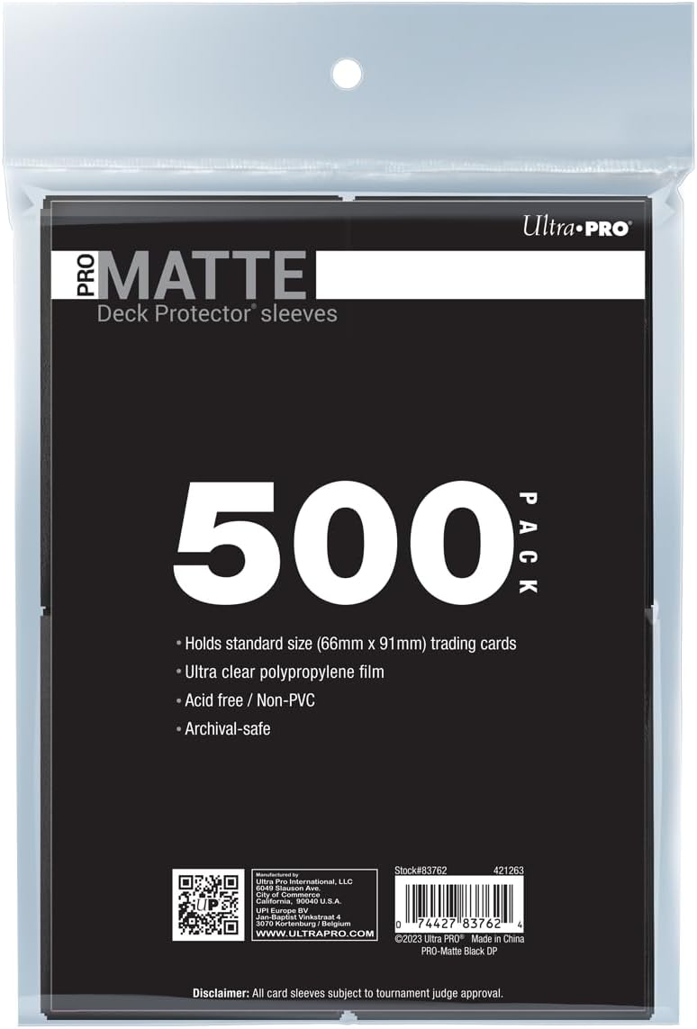 Ultra PRO 500ct Black PRO-Matte Deck Protector for Cards