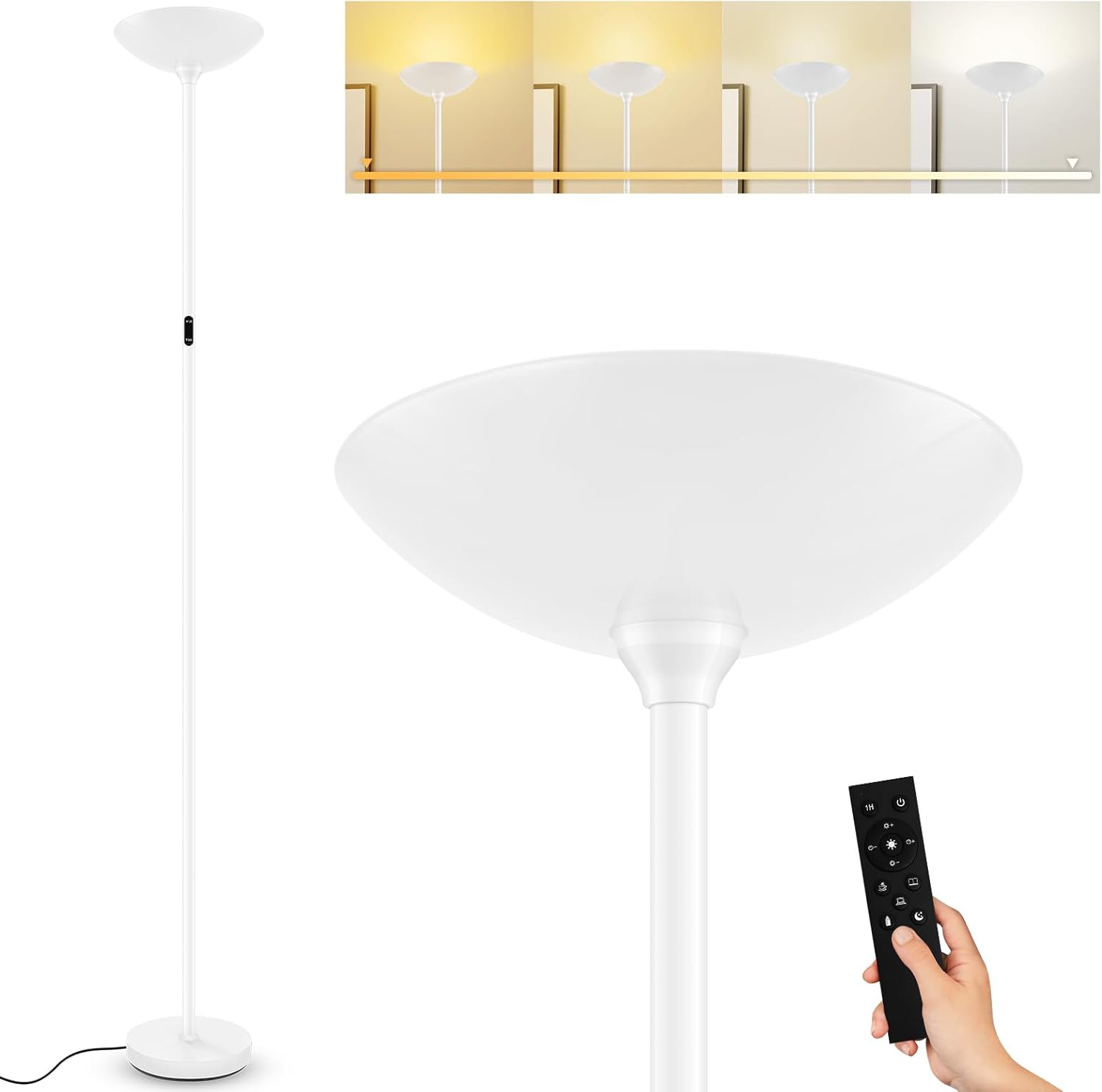 Stepless Dimmable Floor Lamp for Brightness & Color Control