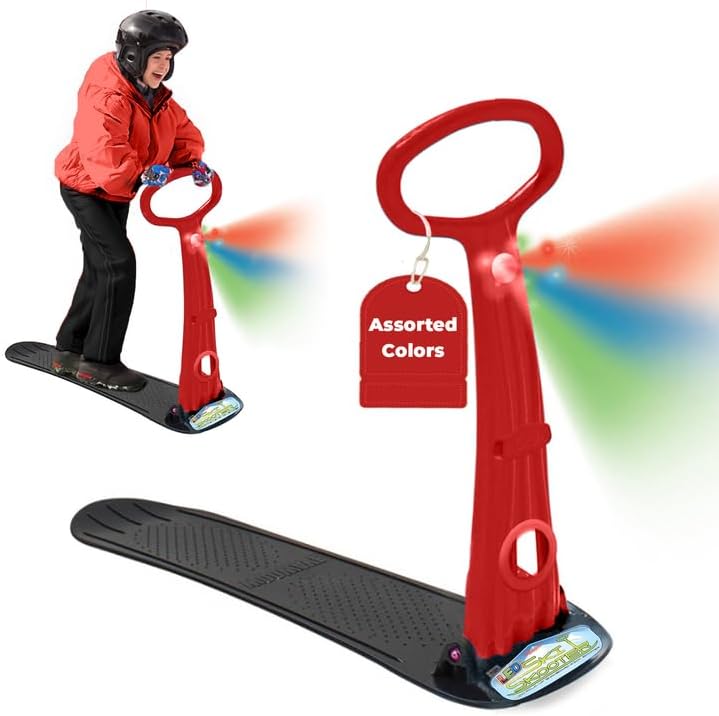 Geospace Foldable Snow Scooter with LED Light - Winter Fun!