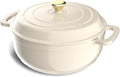 Enameled Cast Iron Round Dutch Oven 7.5QT - Heavy-Duty Heat Retention