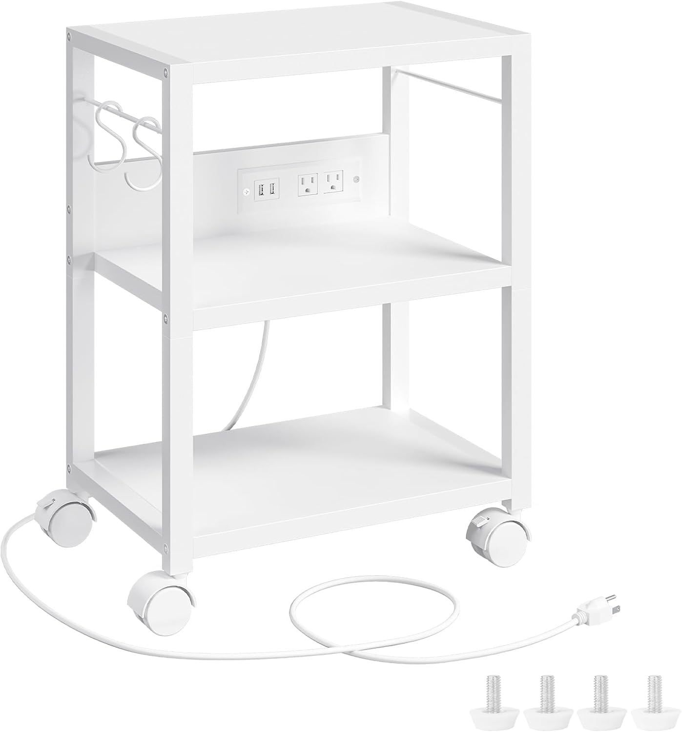 Industrial Printer Cart with Power Outlets and USB Ports