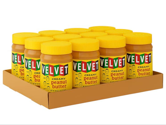 Velvet Peanut Butter Creamy Classic Taste Since 1937, 12 Jars