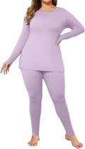 Ekouaer Women's Plus Size Thermal Underwear Set for Cozy Warmth