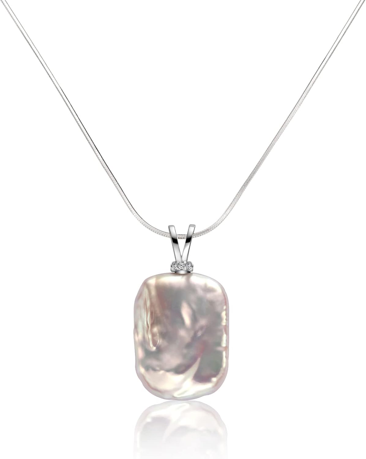 Freshwater Pearl Necklace in Sterling Silver for Chic Women