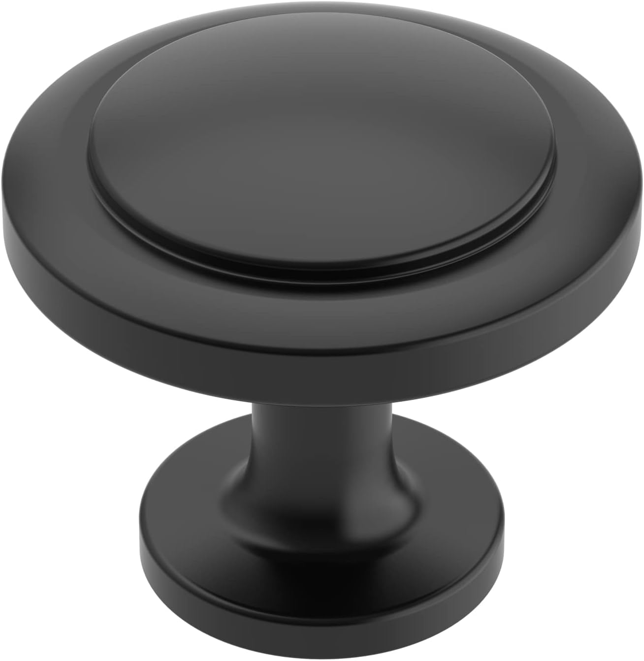 Matte Black Cabinet Knobs - 25 Pack Round Kitchen Hardware