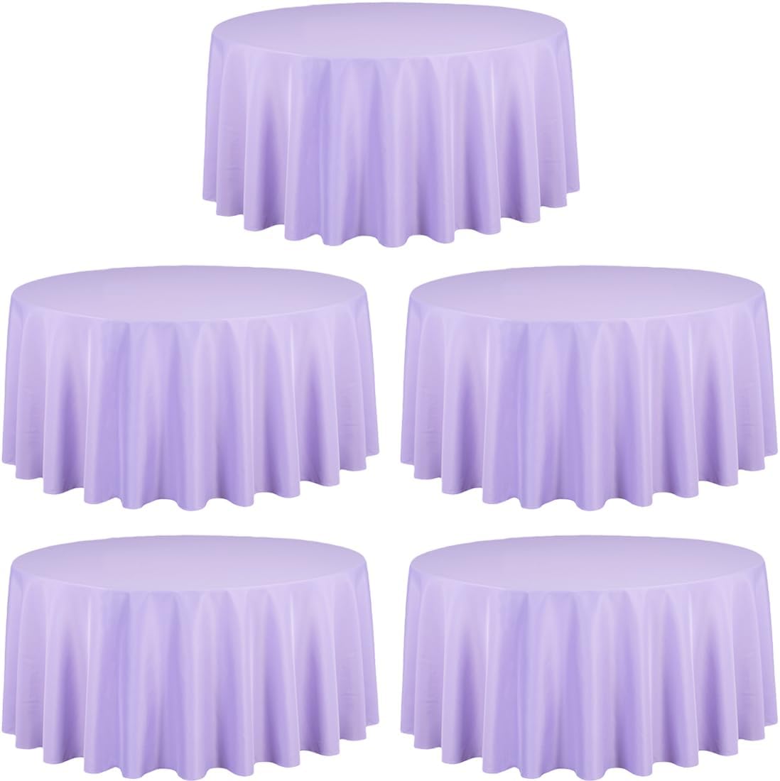 120 Inch Round Tablecloths for 60 Inch Tables - Lavender Bulk Pack