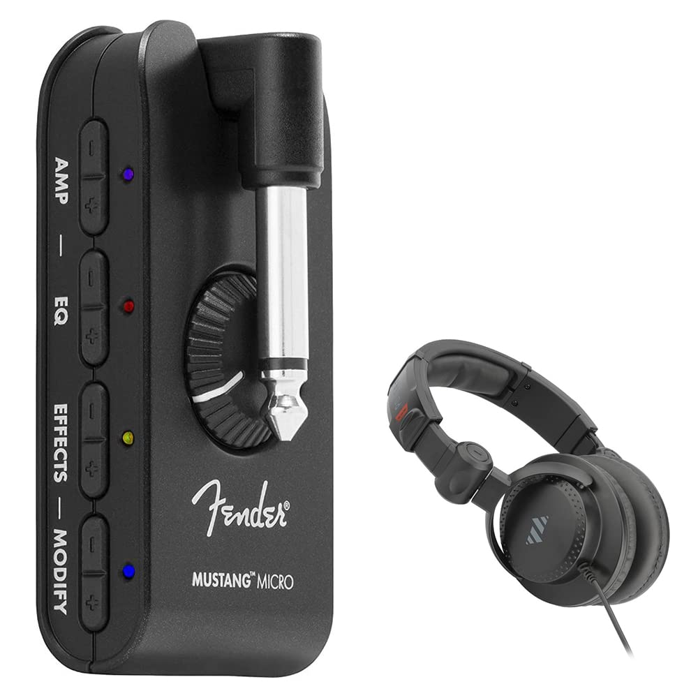 Fender Mustang Micro + Polsen Headphones Bundle