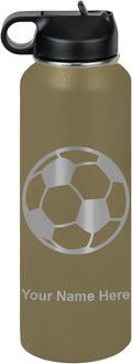 Personalized Water Bottle for Soccer Lovers - 40oz Camo Green
