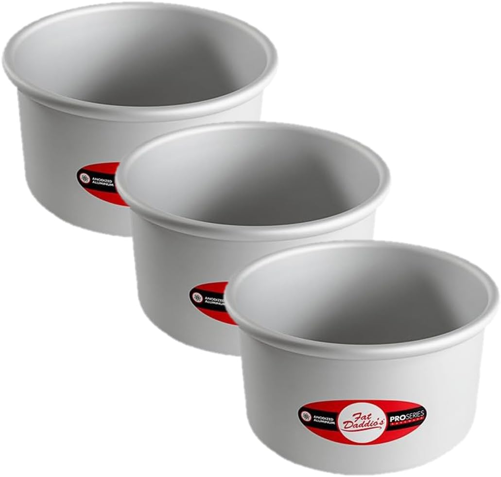 Fat Daddio's Anodized Aluminum Round Cake Pan Set for Baking