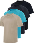 Mens Short Sleeve Rash Guard 4 Pack - UPF 50+ Quick Dry Sun Protection