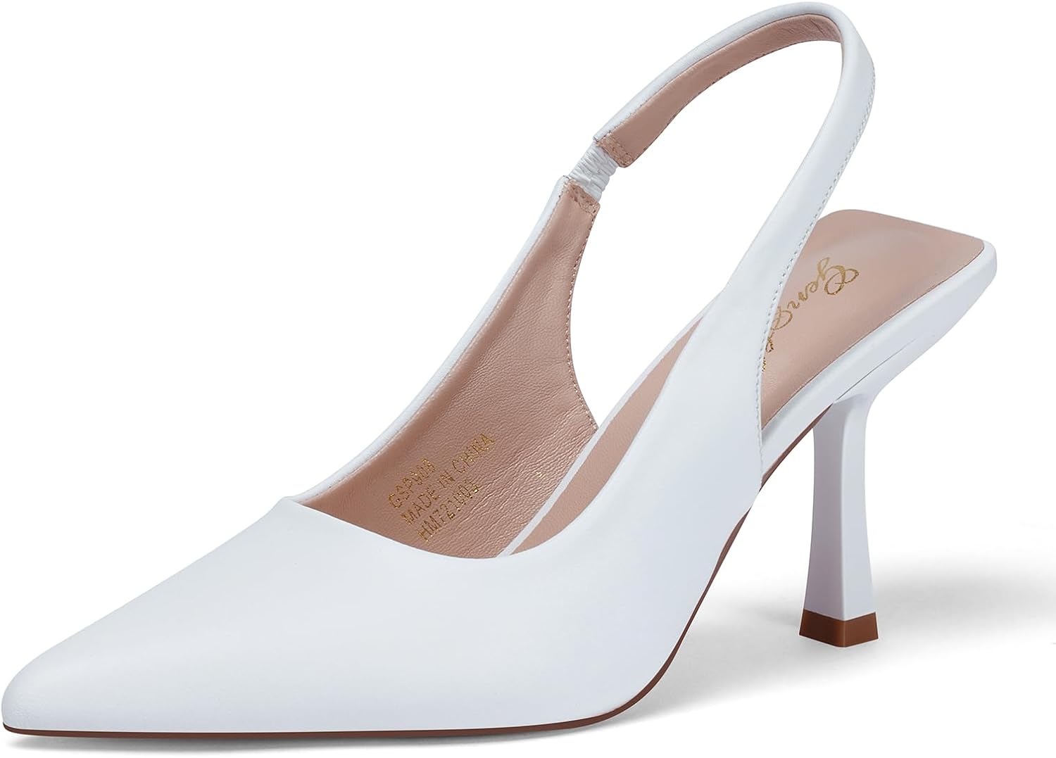 GENSHUO Women's Slingback Kitten Heel Stiletto Pumps for Elegance