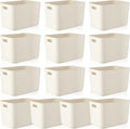 Zopeal Plastic Storage Bins - 10 Pcs White Organizer Bins