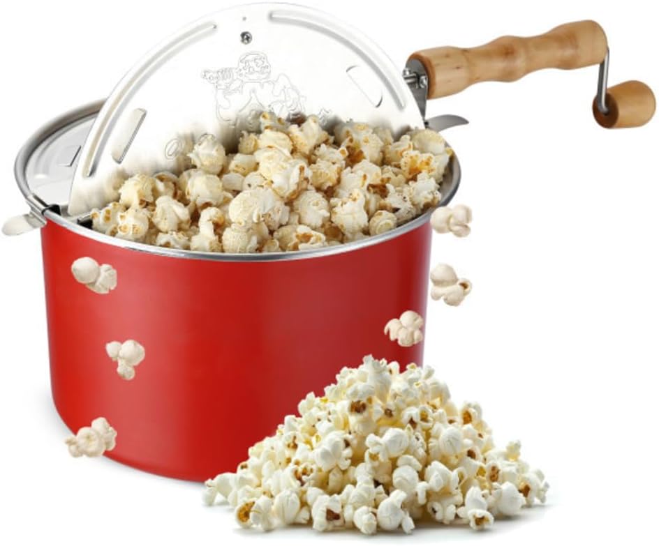 Stovetop Popcorn Maker 6.5-Quart Popper Pan for Movie Nights
