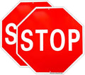 2 Pack Stop Sign 18 in Octagon Reflective Aluminum - Durable Parking