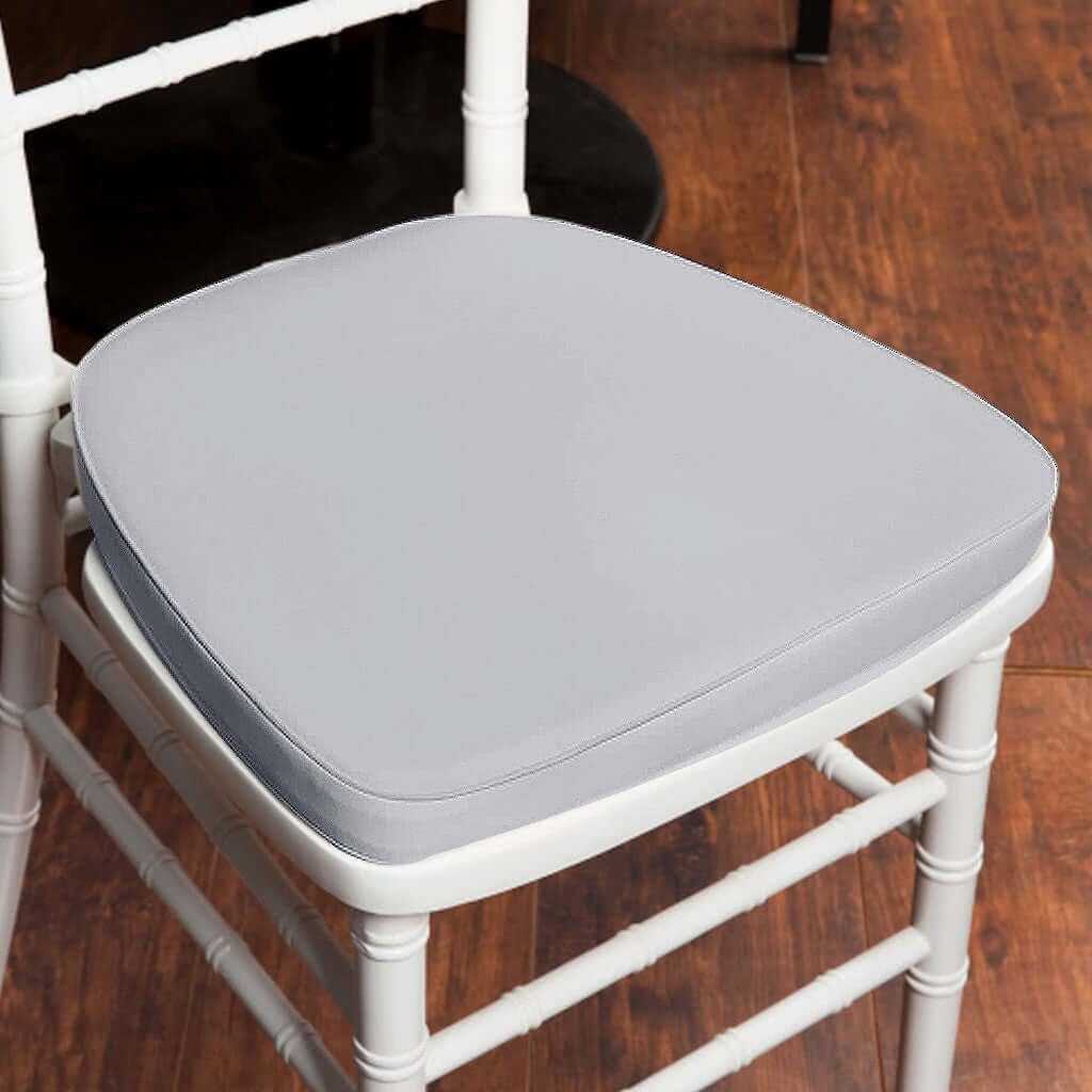 2 Thick Silver Chiavari Chair Pad with Memory Foam Cushion