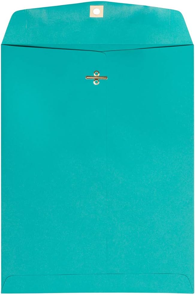 JAM Paper Sea Blue 9 x 12 Colored Envelopes with Clasp Closure